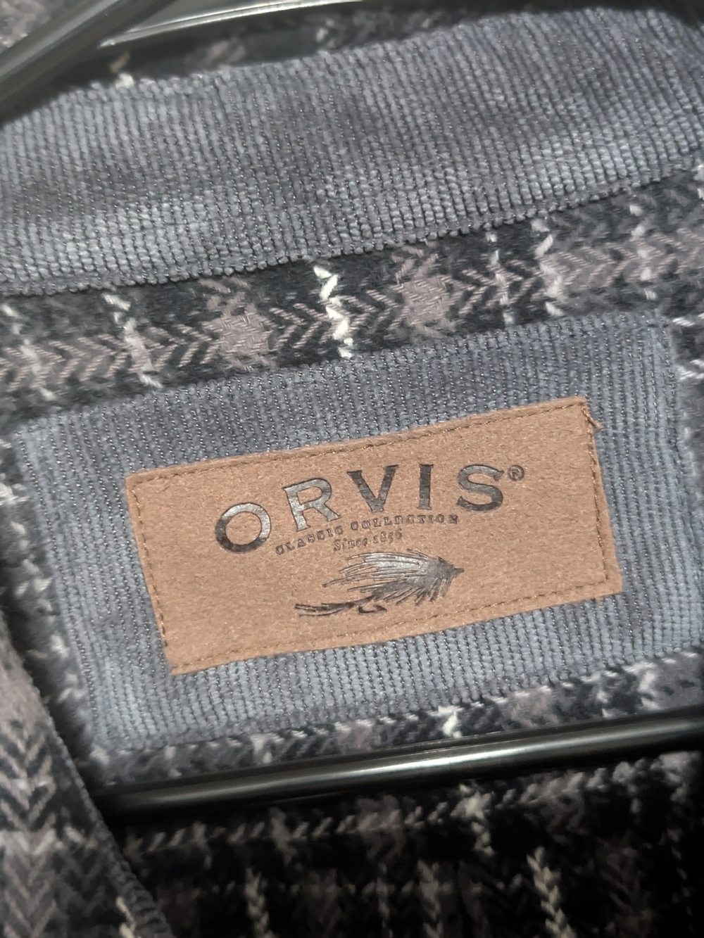 Orvis Black and White Plaid Casual Button-Down Shirt - Picture 4 of 7